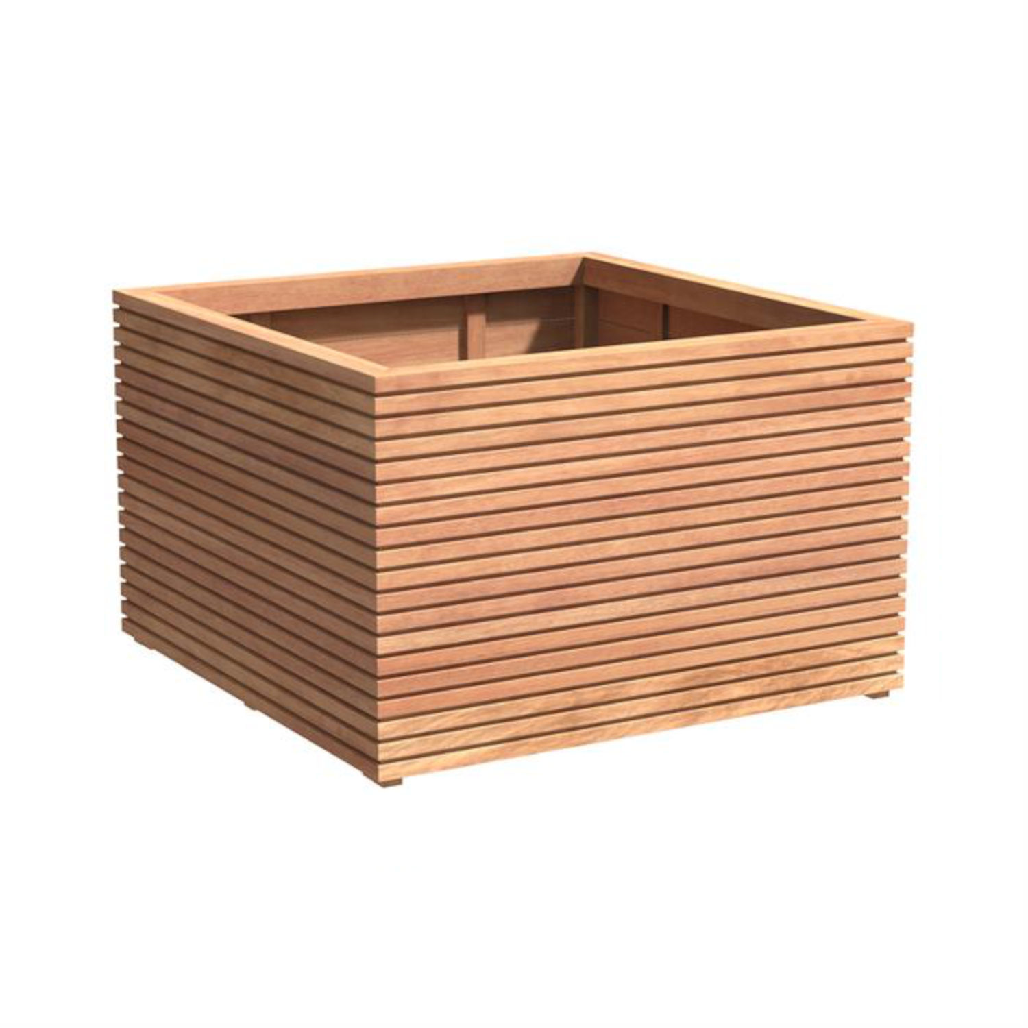 Adezz Pflanzgefäß Malaga Rhombus quadrat/rechteck aus Garapa-Hartholz Pflanzkübel
