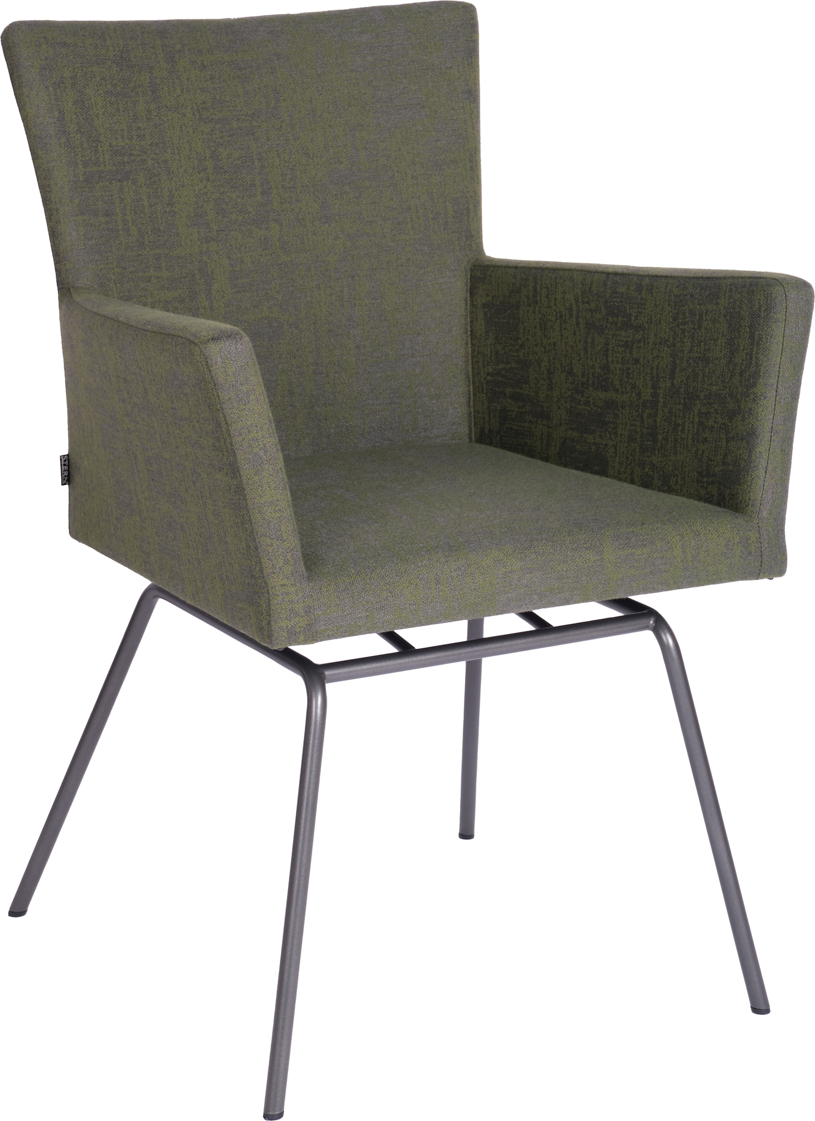 Stern Dining-Sessel Artus VIP Gestell Edelstahl anthrazit, Outdoorstoff dunkelgrün/schiefergrau