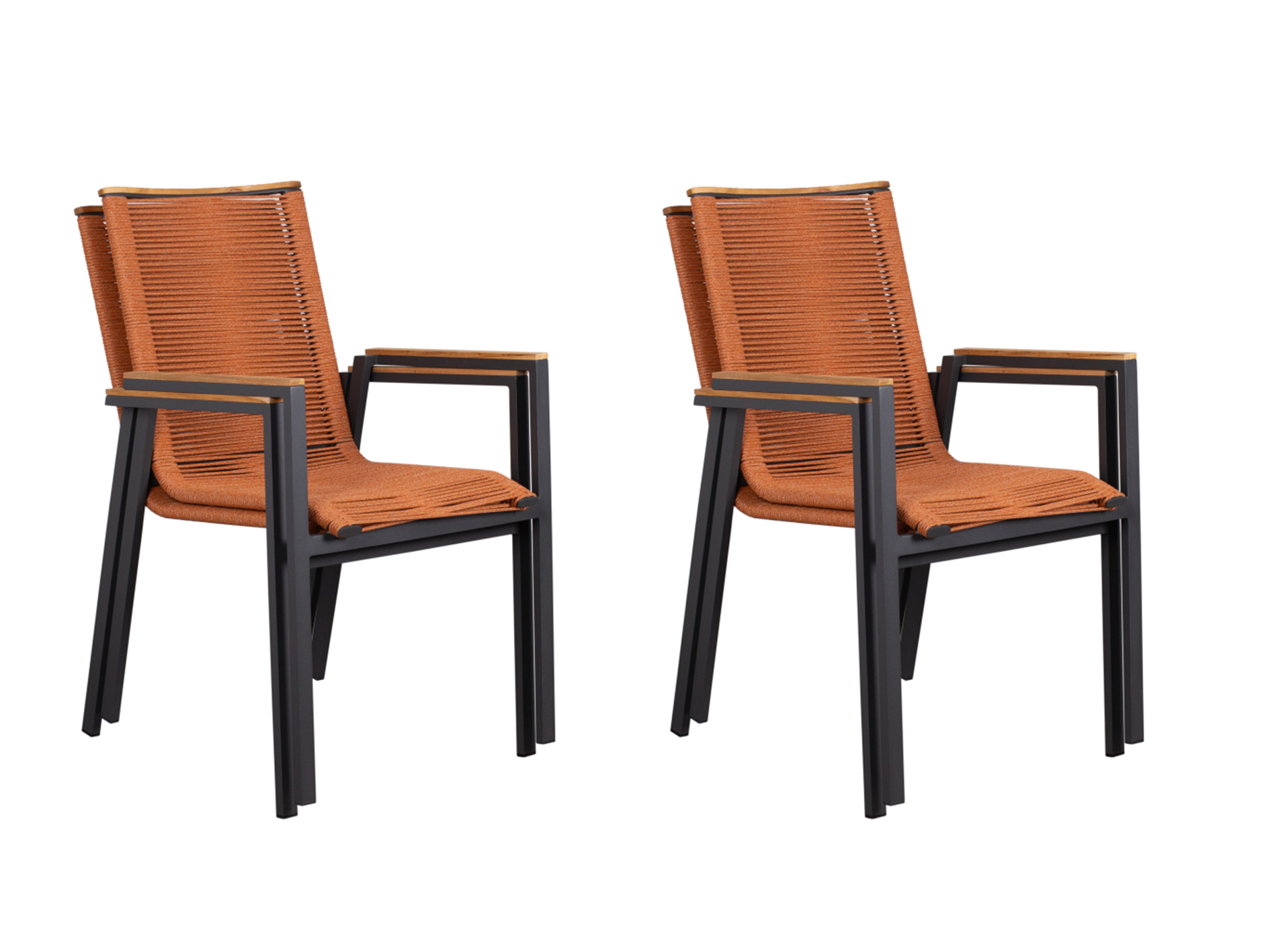 deVries 4x Montana Diningstapelsessel Rope terracotta 4 Stück