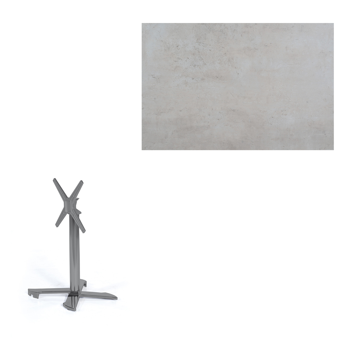 Sonnenpartner Tischgestell Kreta Alu eisengrau mit wählbarer Tischplatte, abklappbar