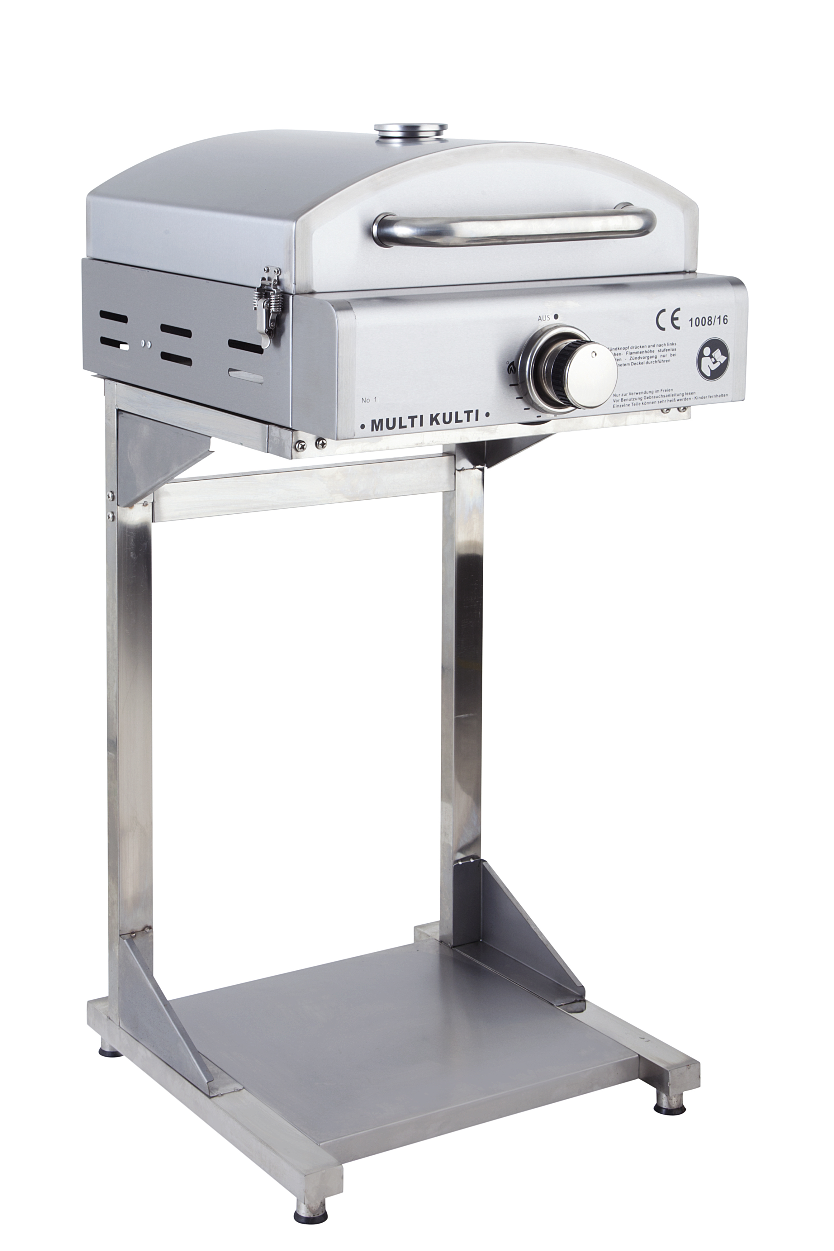 Allgrill MULTI-KULTI Gasgrill Pizzaofen mit Zündsicherung + Unterbau Fuß Ständer