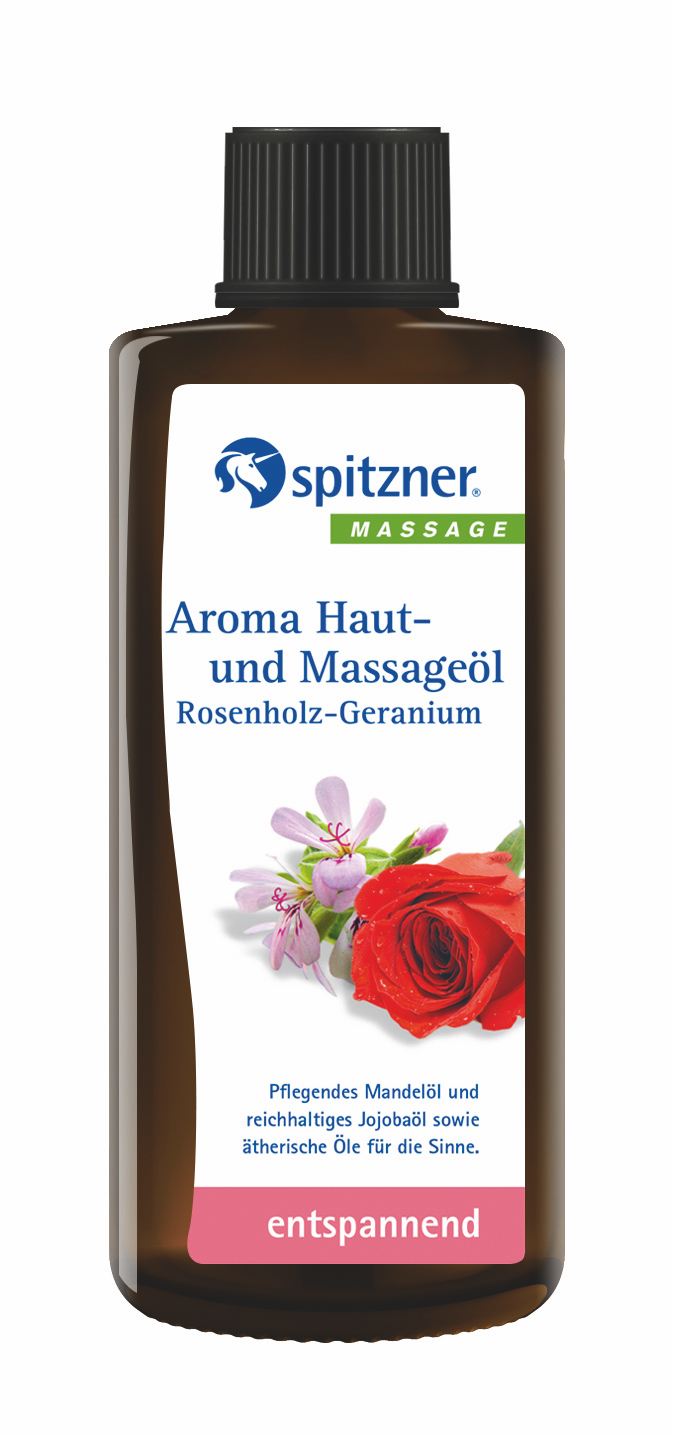 Spitzner Aroma Haut- und Massageöl Rosenholz Geranium 190 ml entspannendes Massage Öl