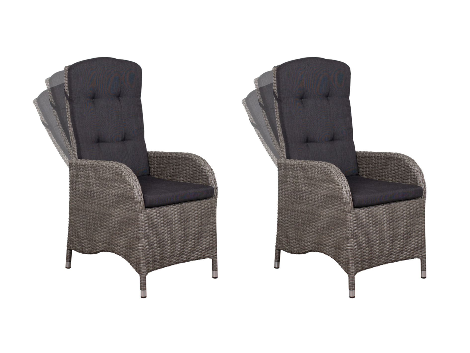 deVries 2x "JUAN" Dining/Relax-Sessel Gartenstuhl Relaxsessel 60 x 68 x 110 cm