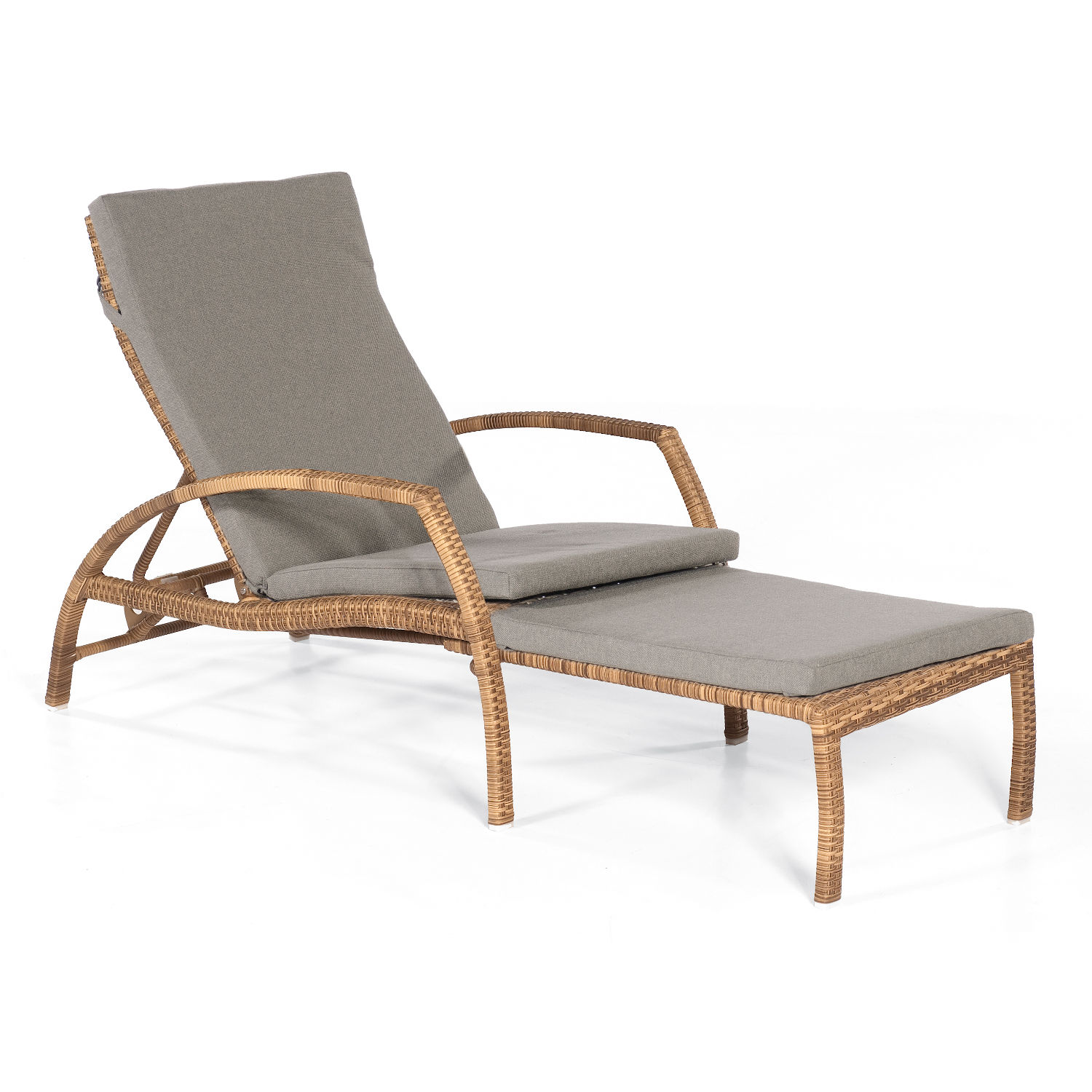 Sonnenpartner Mauritius Sonnenliege Gartenliege Alu mit Polyrattan natura-antik