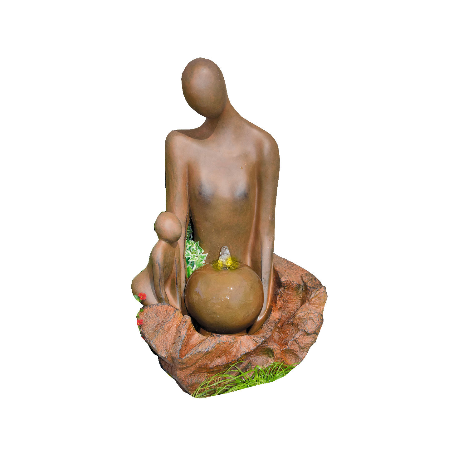 Granimex Sophi Polystone Brunnen Pumpe mit LED-Beleuchtung und Quellkugel Wasserspiel 79x46x34 cm