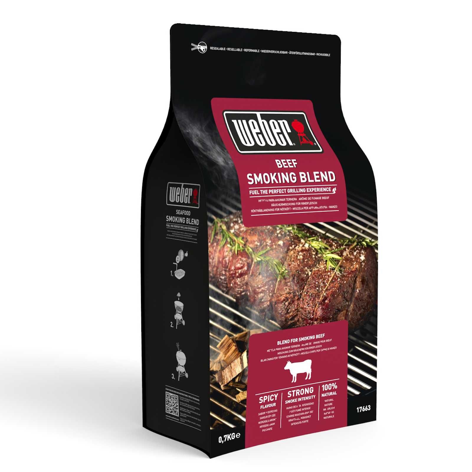 Weber Räucherchips Beef aus Nuss-, Laub- und Obsthölzern 700 g
