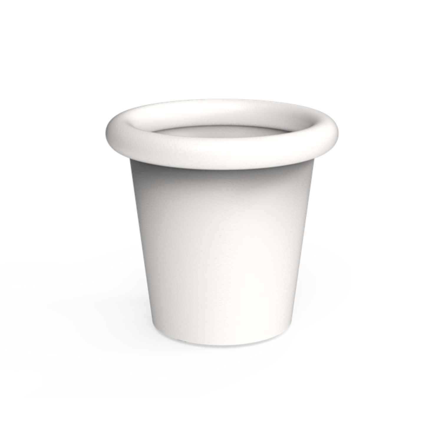 Dipott Pflanzgefäß Tube rund aus Aluminium RAL 9016 verkehrsweiß Pflanzkübel