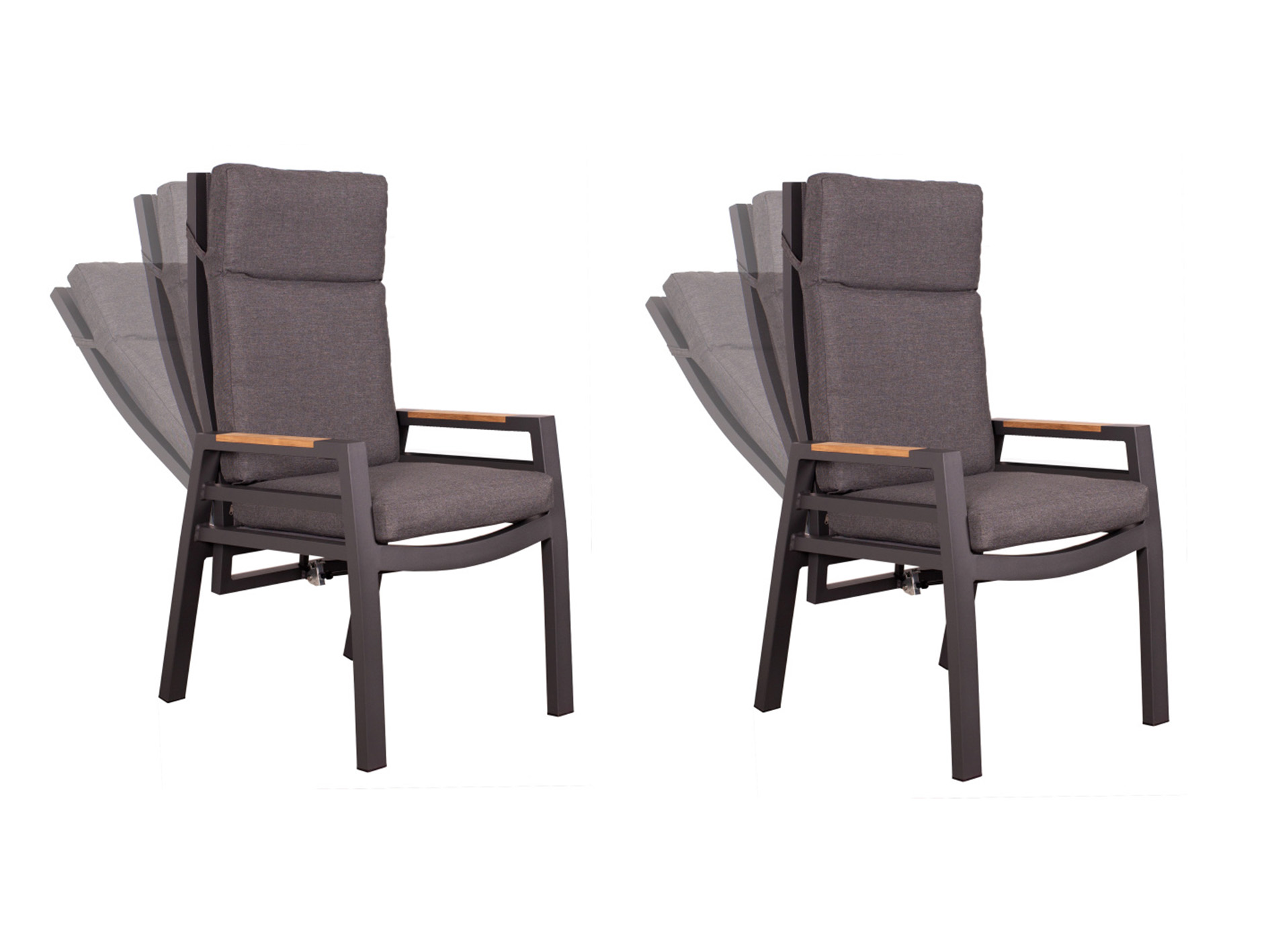deVries 2x "MONTANA" Dining/Relax-Sessel 2 Stück Gartenstuhl 60 x 67 x 109 cm