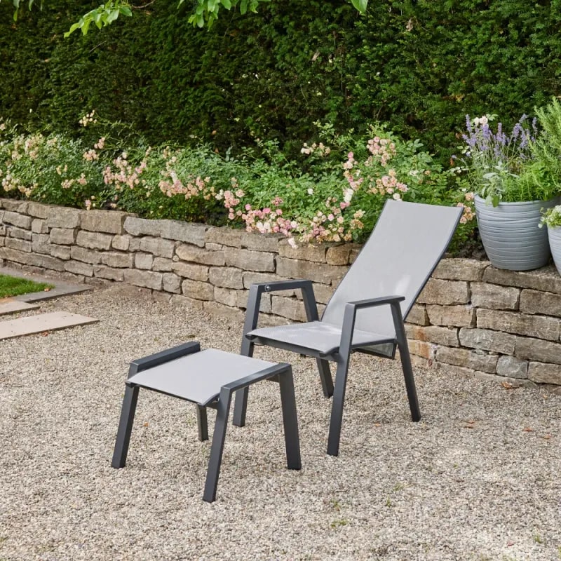 Siena Garden London Hocker – Aluminium & Ranotex in grau (N65761)
