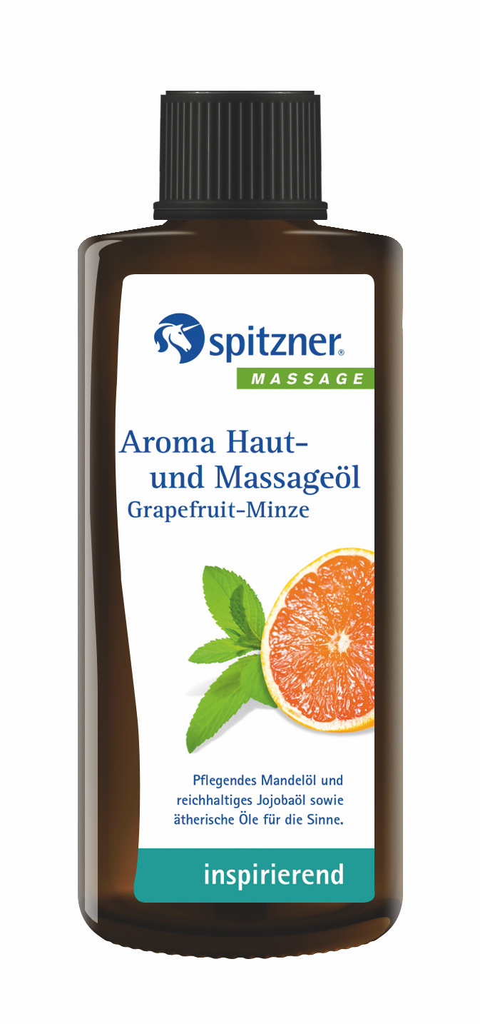 Spitzner Aroma Haut- und Massageöl Grapefruit Minze 190 ml inspirierendes Massage Öl