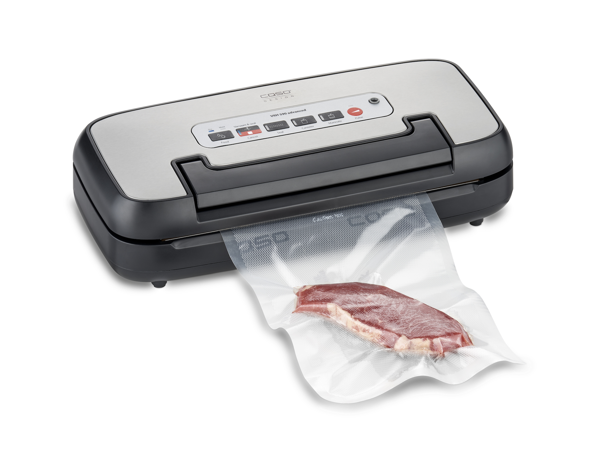 Caso Design VRH 590 advanced vollautomatisches Vakuumiersystem Vakuumierer inkl. 10 Folienbeutel