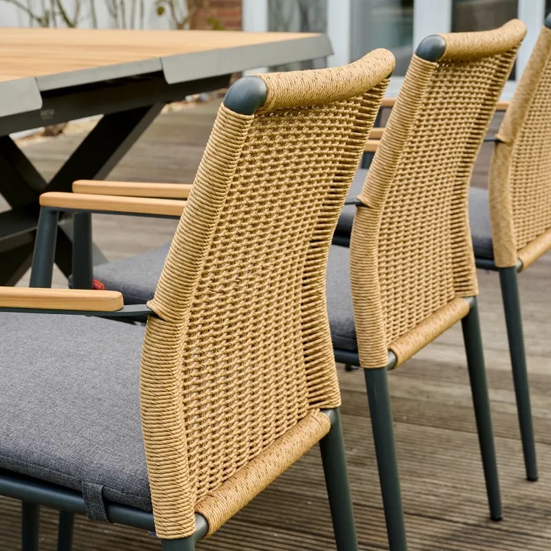 Siena Garden Cortina Stapelsessel - Aluminium/Teak FSC & Rope, natur (T93224)