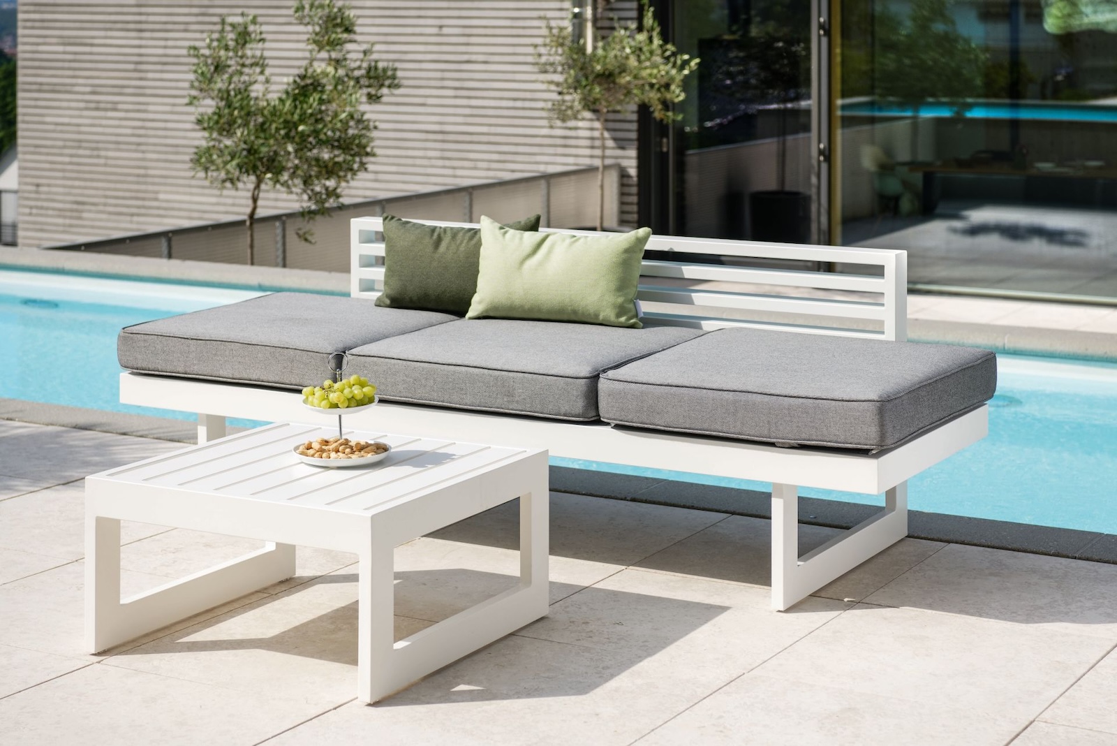 Stern New Holly Dining-Bank Gartenbank Lounge-Bank Lounge-Sofa weiß/seidengrau