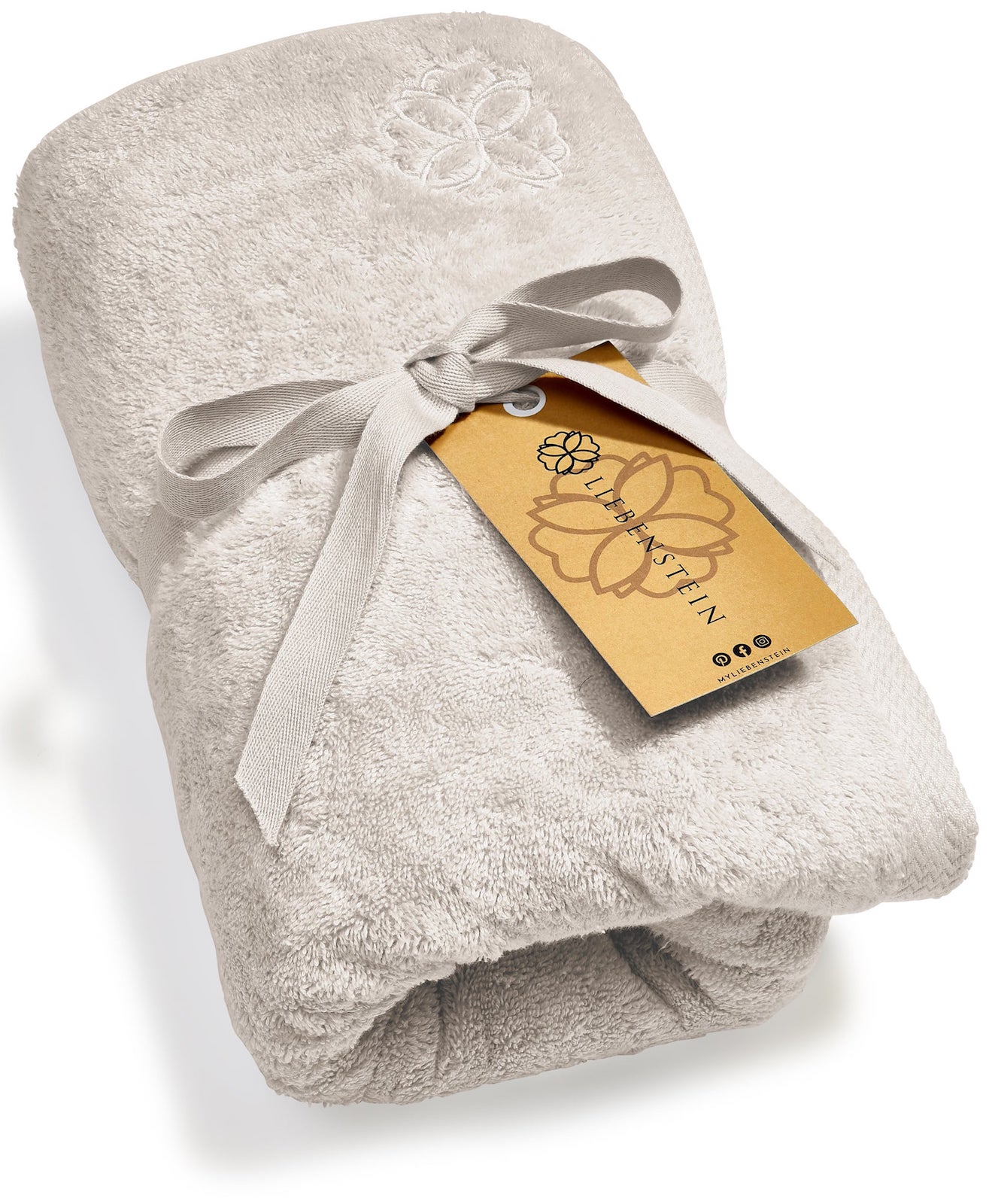 Liebenstein Saunatuch 70x200 cm Premium Saunahandtuch aus Baumwolle Sandgrau