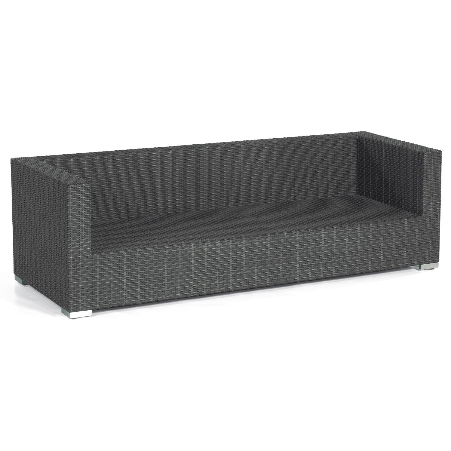 Sonnenpartner Residence 3-Sitzer Lounge-Sofa Aluminium mit Polyrattan graphit-schwarz inklusive Kissen Loungesofa