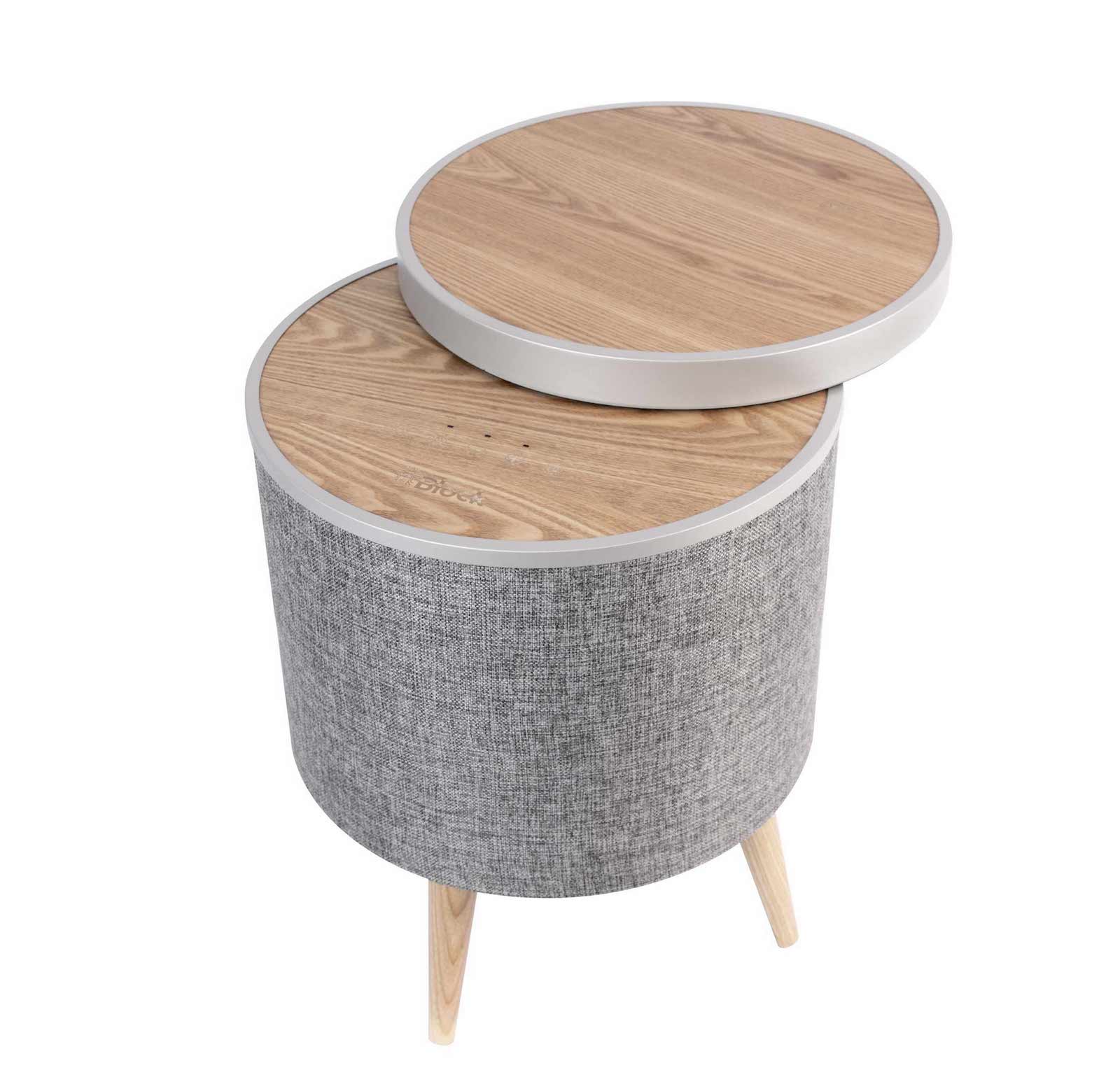 Block Helsinki Eiche Tischlautsprecher Tisch mit Bluetooth Laut­spre­cher von Audioblock