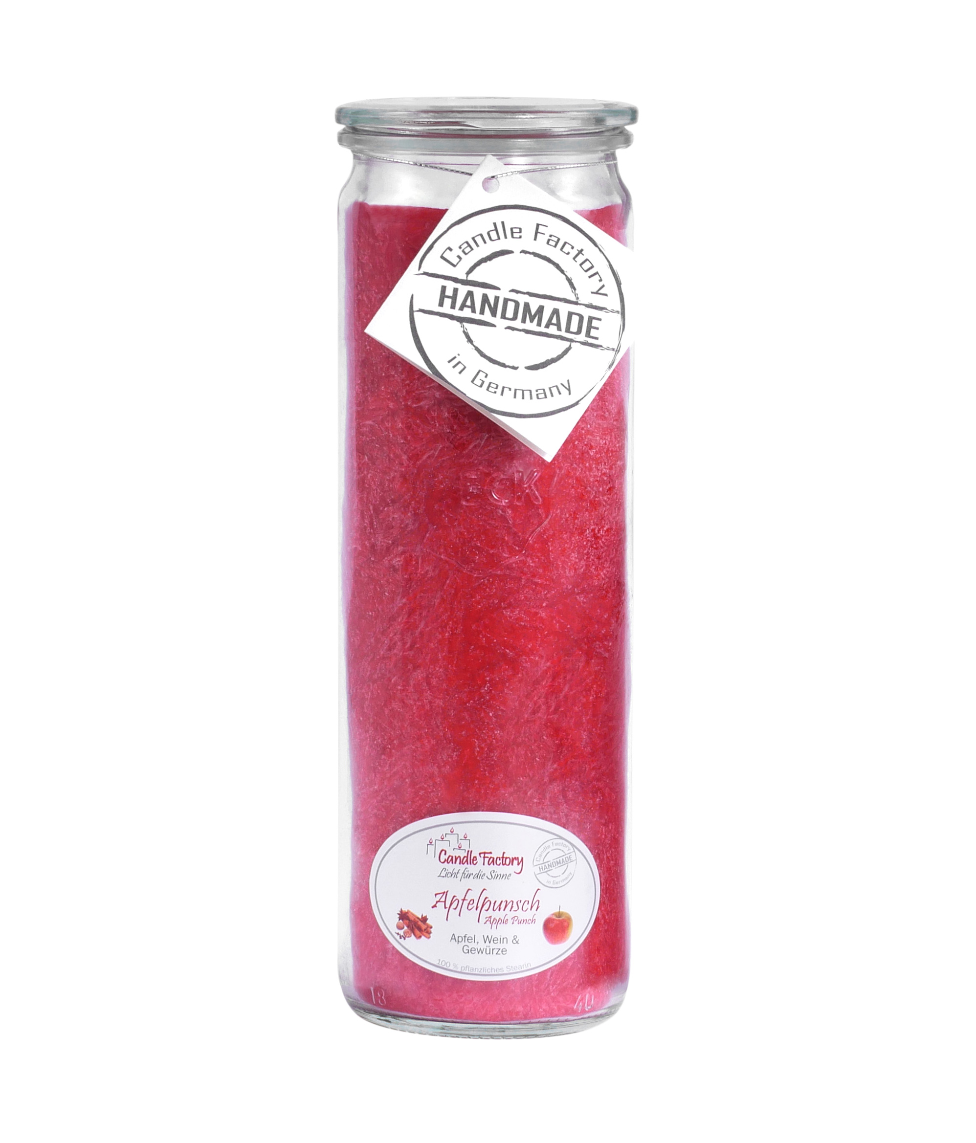 Candle Factory Big Jumbo Apfelpunsch Duftkerze Dekokerze rot 306-050