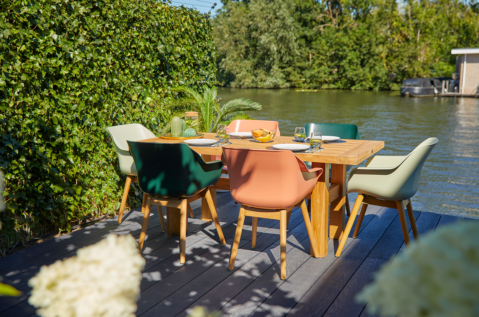 Hartman Sophie Teak Dining Stuhl dunkelgrün
