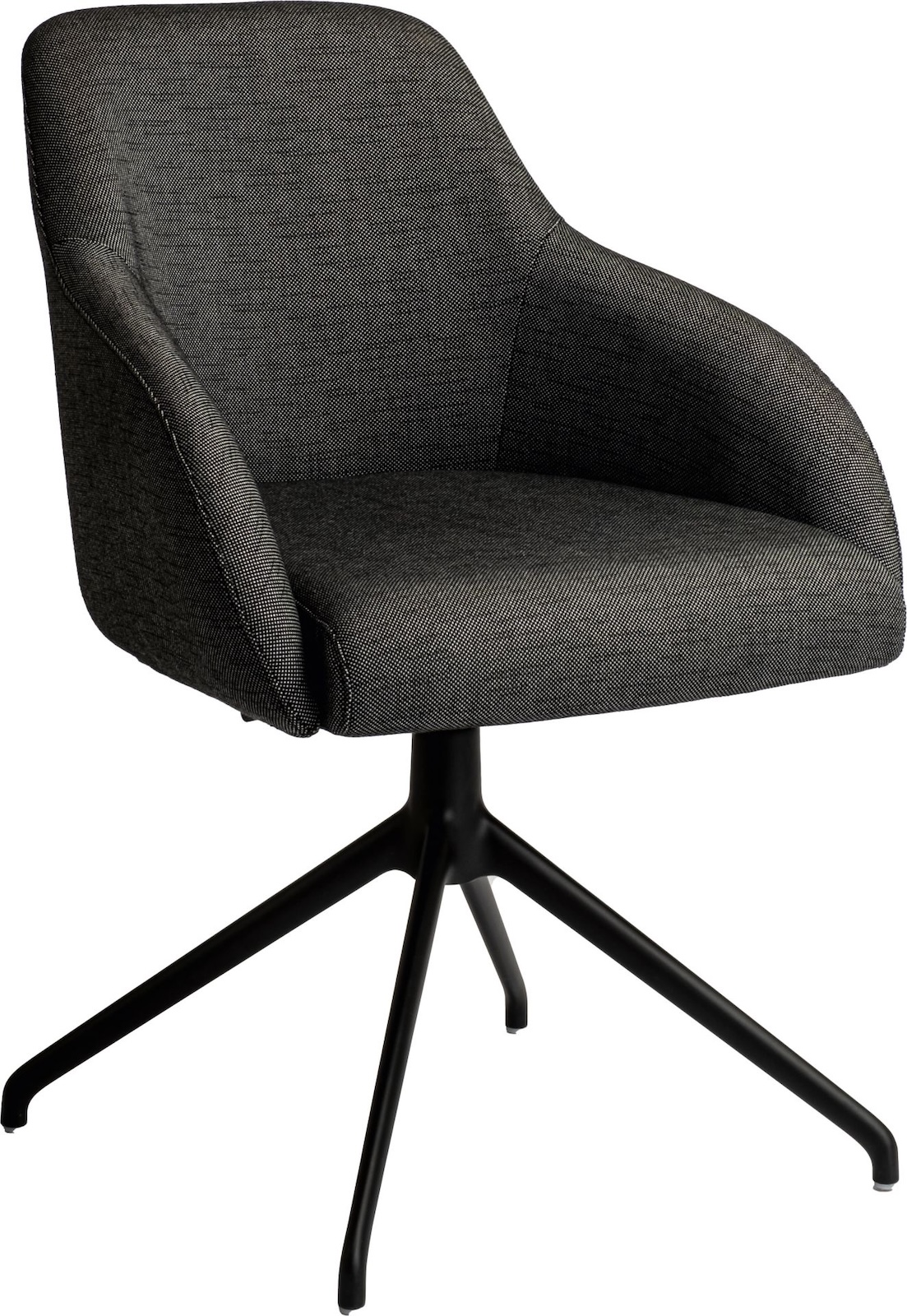Stern Turn Drehsessel Drehstuhl Stuhl Aluminium-Gestell matt seidenschwarz
