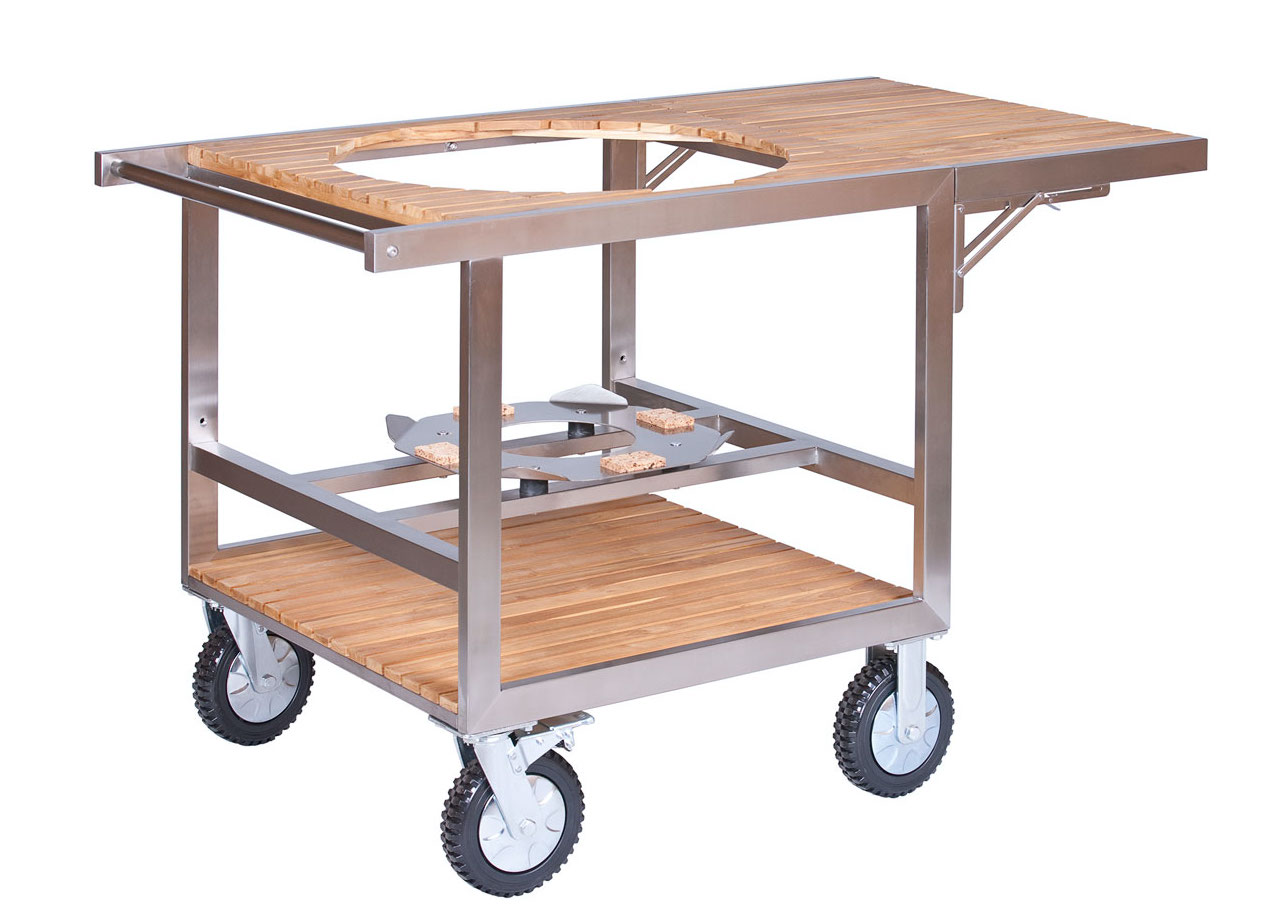 Monolith Buggy inkl. Seitentisch .55 (CLASSIC) Edelstahl Teakholz 201017-C