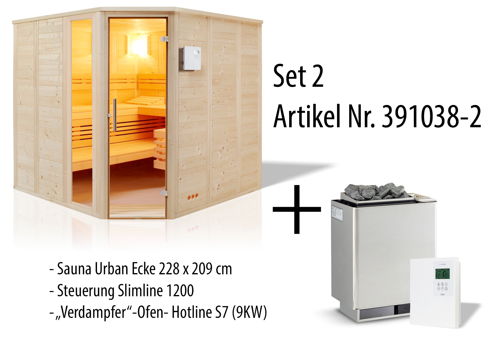 Infraworld Urban 228 Ecke Saunakabine Massivholzsauna aus Fichte 228x209x200 cm