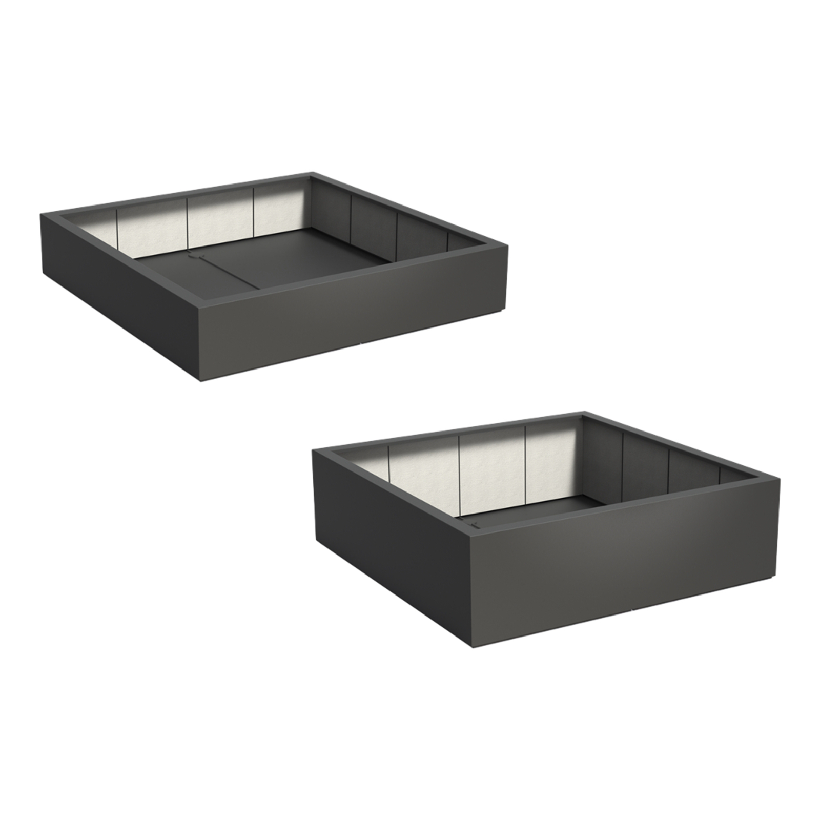 Adezz Pflanzgefäß Carrez mit Boden Fiberglas Pflanzkübel Blumenkübel schwarz