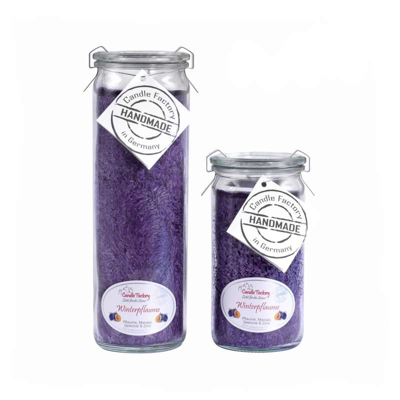 Candle Factory Kerzen-Set Winterpflaume Big + Mini Jumbo Duftkerze