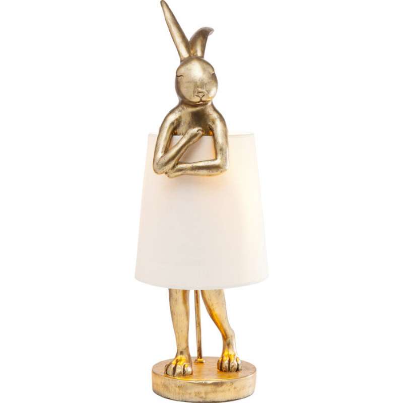 KARE Design Tischleuchte Animal Rabbit Gold/Weiß 68cm 61598