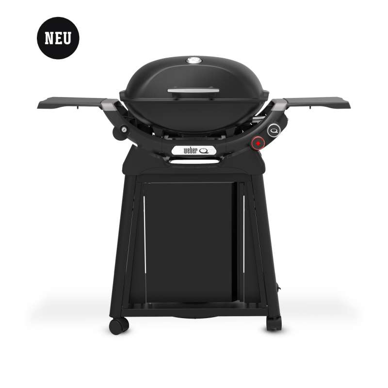 Weber Q 2800N+ Gasgrill mit Seitentischen und Premium-Rollwagen Black 1501124