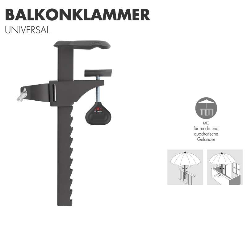 Doppler Balkonklammer Universal Schirmstock ø 22 - 32 mm Sonnenschirm Schirmhalterung 85799