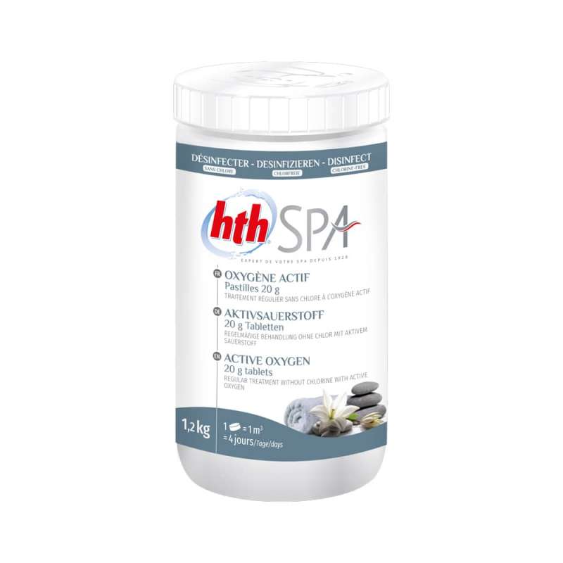 hth Spa Aktivsauerstoff Tabletten 1,2 kg Aktivsauerstofftabletten 20g für Whirlpools und Spas