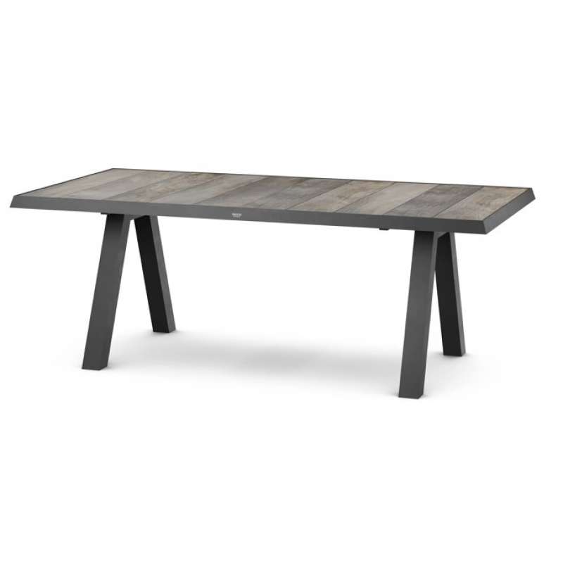 Siena Garden Tirana Dining Tisch 200x100cm Gestell Aluminium matt anthrazit /Keramik washed grey