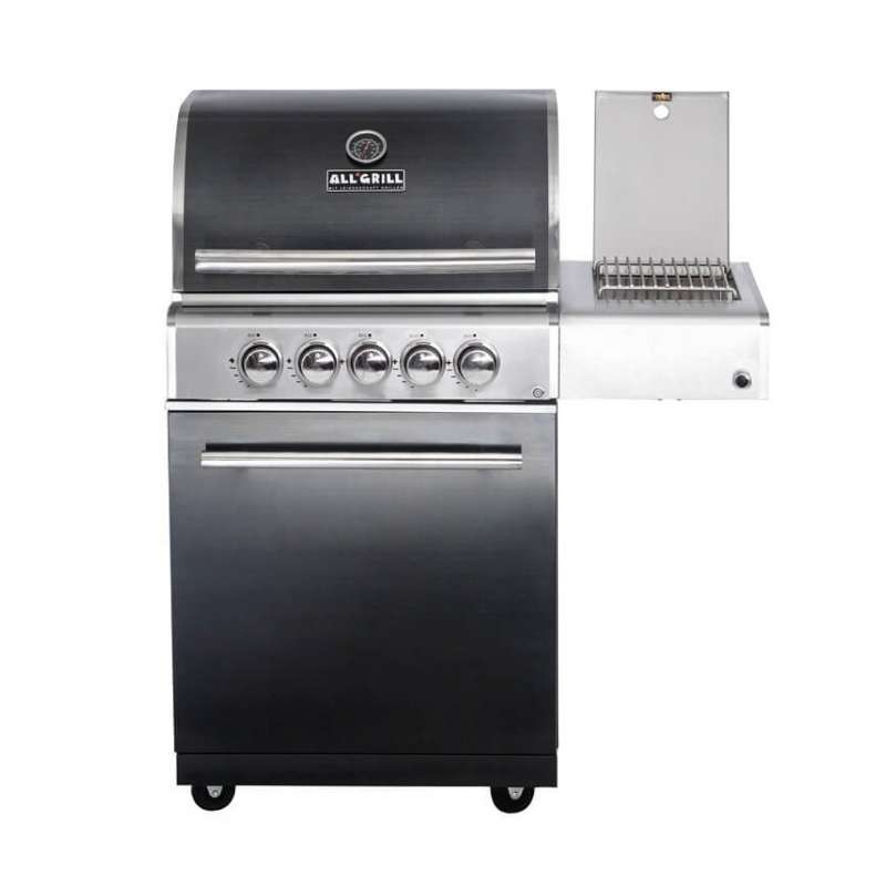 ALLGRILL Gasgrill CHEF M BLACK Modular Grundmodell 3 Brenner, Seitenkocher, Backburner (500703)