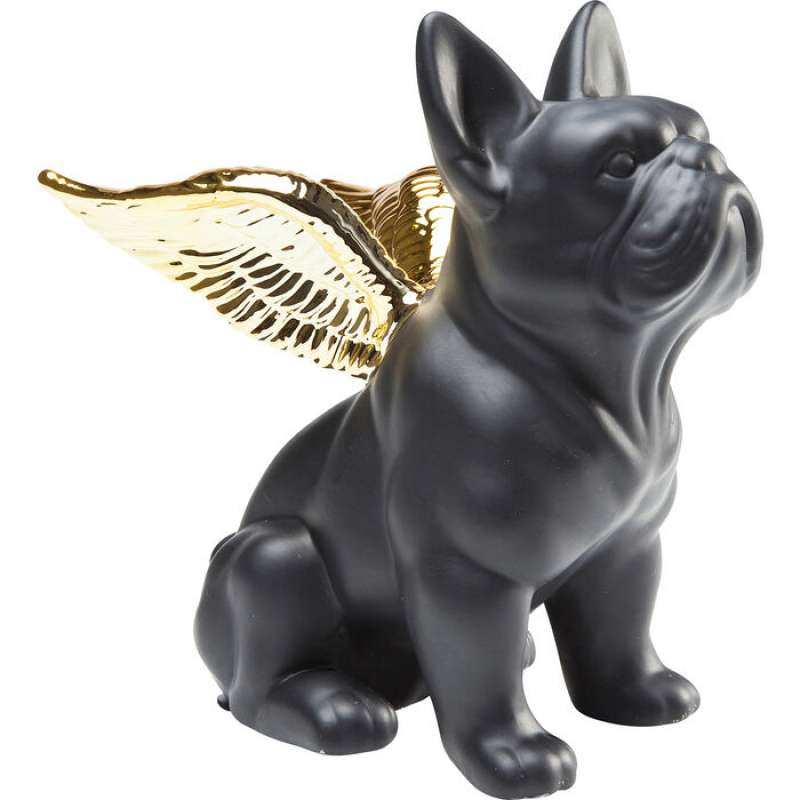 KARE Design Sitting Angel Dog Gold-Schwarz 38719
