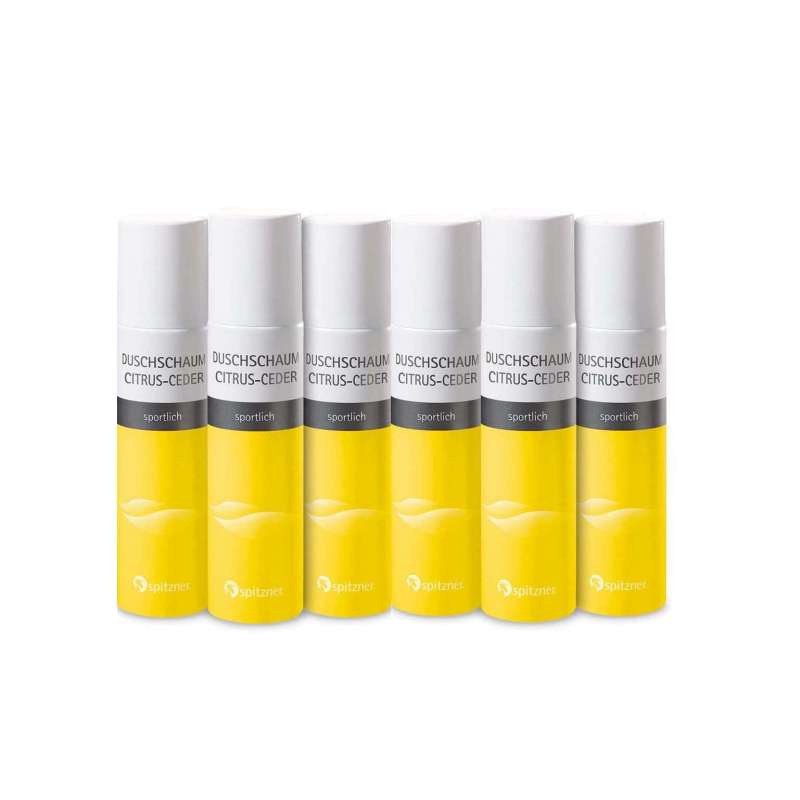 Spitzner Duschschaum Citrus-Ceder 6x 50 ml Wellness-Dusche sanft hautverträglich und 100% vegan