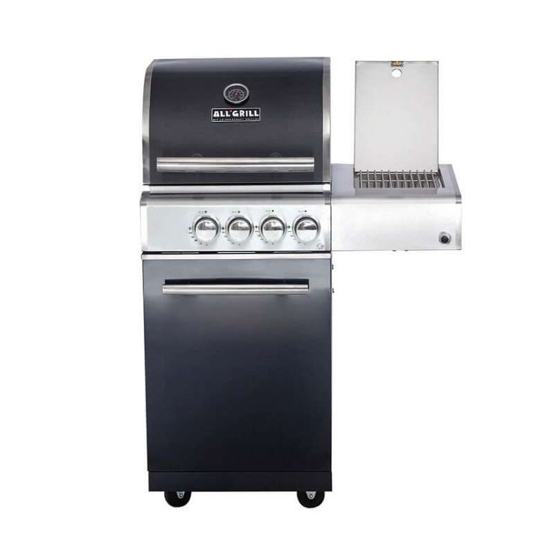 ALLGRILL Gasgrill CHEF S BLACK Modular Grundmodell 2 Brenner, Seitenkocher, Backburner (500702)