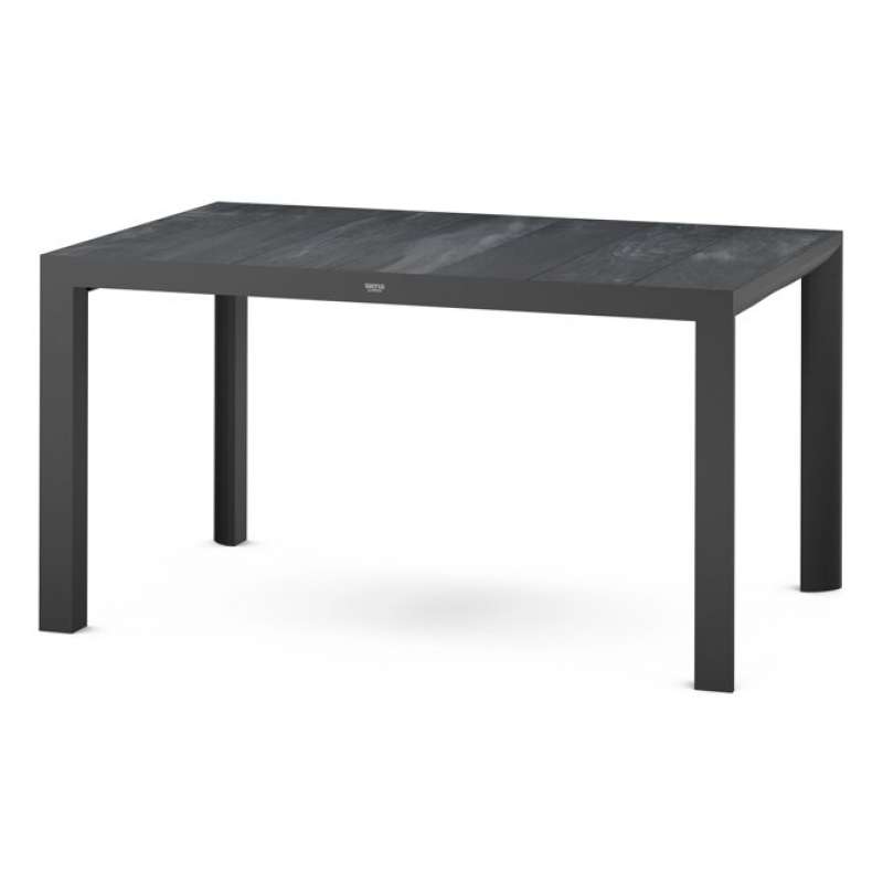 Silva Dining Tisch 140x90 matt anthrazit Gestell Aluminium, Keramik wood grey