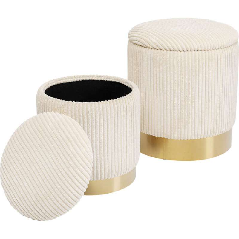 KARE Design Hocker Cherry Storage Cord Creme (2er-Set) 86512