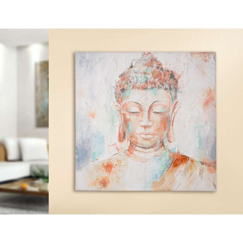 GILDE Bild, quadratisch, "Buddha", Buddhamotiv, Leinwand, mehrfarbig, VE 1, L. 4 cm, B. 100 cm, H. 1