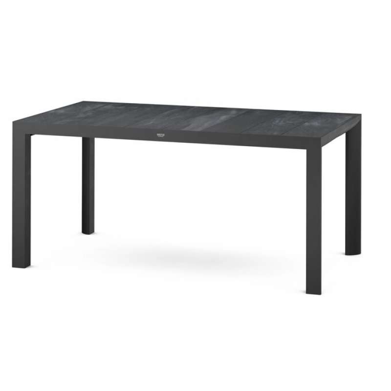 Silva Dining Tisch 160x90 matt anthrazit Gestell Aluminium, Keramik wood grey