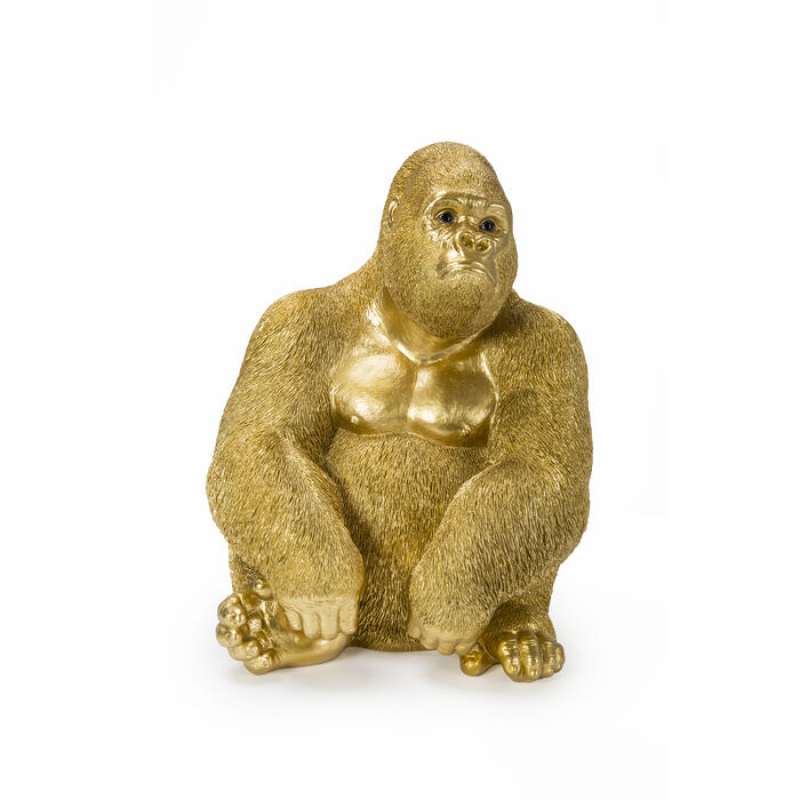 KARE Design Deko Figur Monkey Gorilla Side Medium Gold 39cm 61446