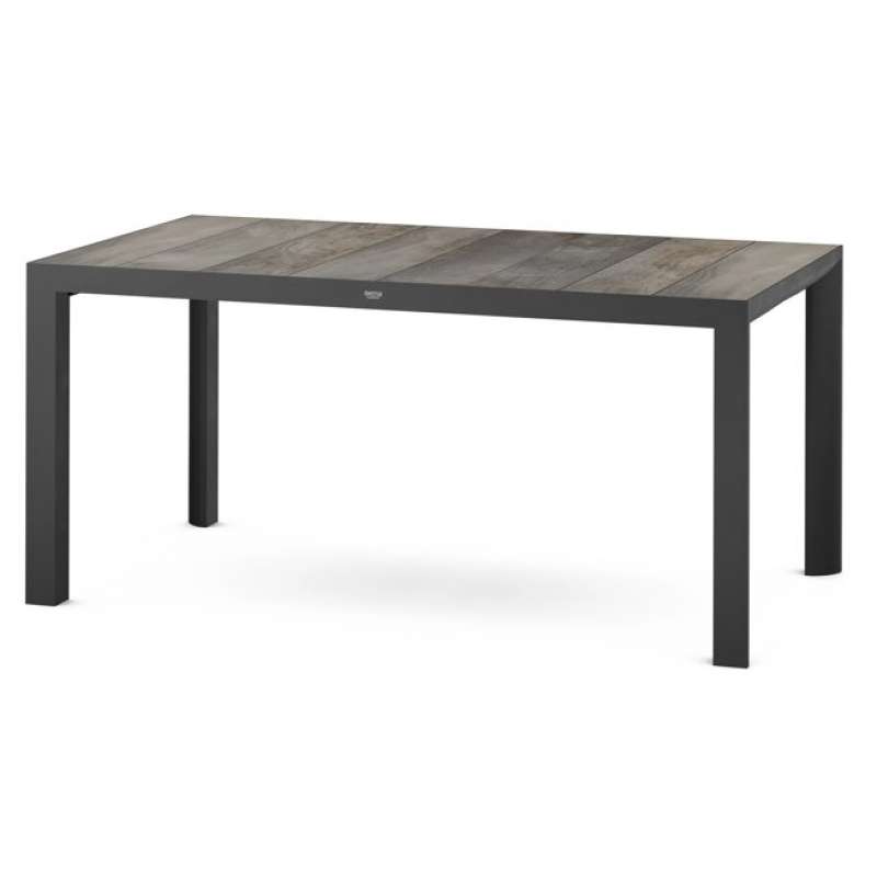 Silva Dining Tisch 160x90cm matt anthrazit Gestell Aluminium, Keramik washed grey