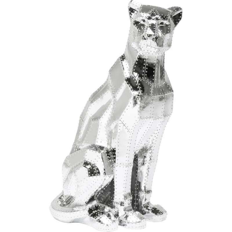 KARE Design Deko Figur Sitting Cat Rivet Chrome 82cm 38500