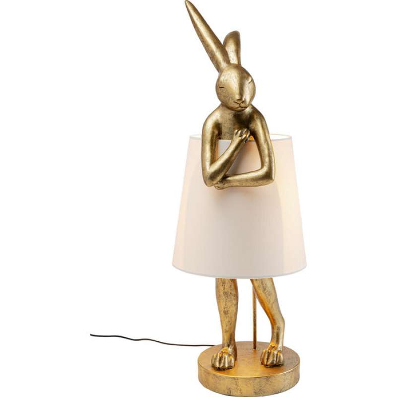 KARE Design Tischleuchte Animal Rabbit Gold/Weiß 88cm 52523
