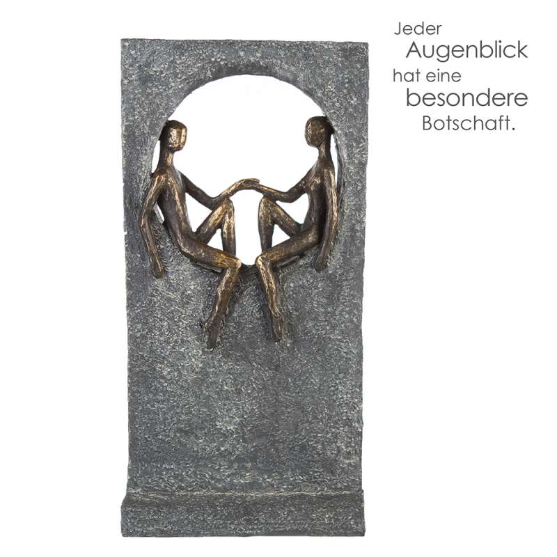 Casablanca Skulptur Round Place Poly bronzefarben/grau 34,5 cm