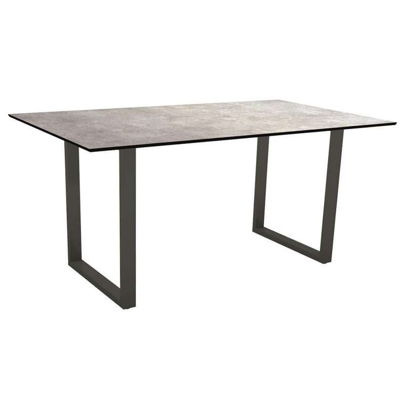 cm Tisch Kufentisch grau Metallic Aluminium Stern 2.0 160x90 anthrazit/Silverstar Gartentisch