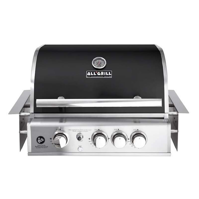 ALLGRILL Einbau-Gasgrill CHEF M BLACK Built-In Air System, 3 Brenner, Backburner 100749