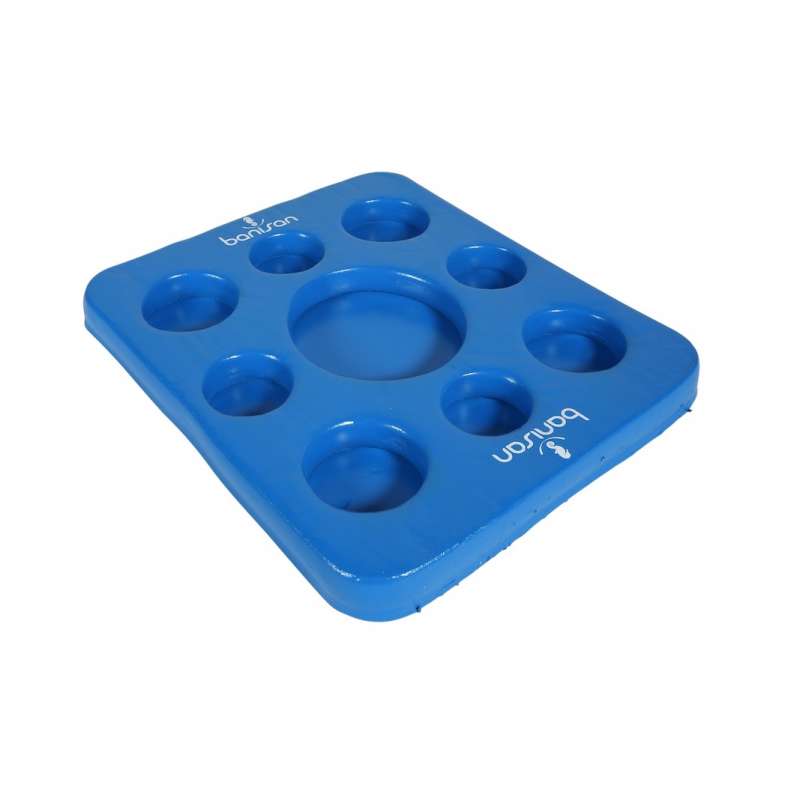 Banisan Kool Tray Schwimmtablett Getränkehalter für Whirlpools mit Spielbrett blau