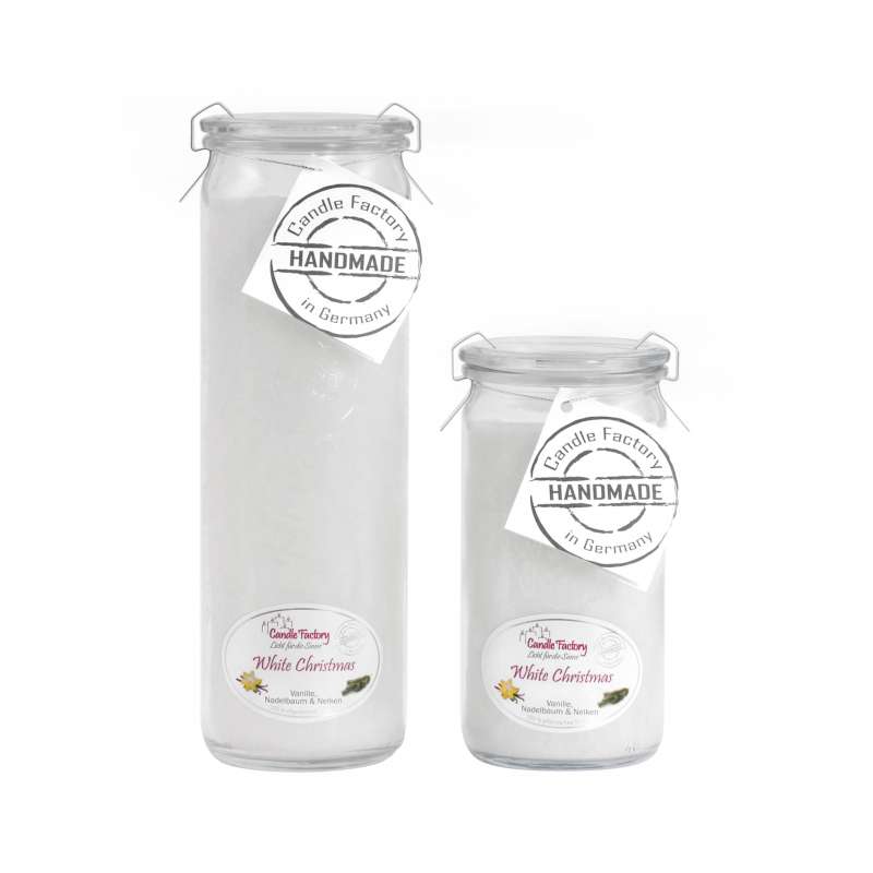 Candle Factory Kerzen-Set White Christmas Big + Mini Jumbo Duftkerze Dekokerze