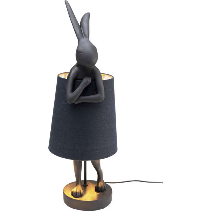KARE Design Tischleuchte Animal Rabbit Schwarz Silber 68cm 43473